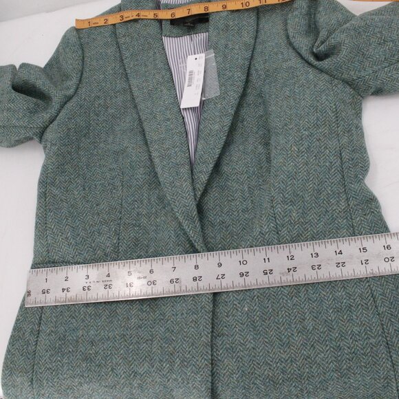 NWT J Crew Parke Blazer Womens 0 Moon British Herringbone Wool One Button green - Picture 11 of 14
